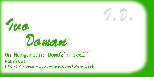 ivo doman business card